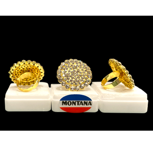 Glamorous Gold and Silver Plated <b>Ring</b> with Shiny American Diamond Inlay Crafted from High Quality Alloy for Women - Product Image 4