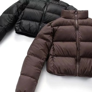 Ropa de invierno, Chaqueta corta de lujo para mujer, abrigo de algodón con cuello Peter Pan dulce, Parka acolchada a la moda, prendas de vestir exteriores gruesas para mujer - Product Image 1