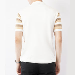 Mens Formal 100% Cotton Hollow Knit for Shirt Short Sleeve Button Placket <b>Crotchet</b> Knit - Product Image 5