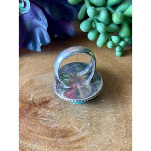 Vintage Navajo Royston Turquoise Sterling <b>Silver</b> <b>Ring</b> Size 7.5-Natural Gemstone Fine Jewelry for <b>Men</b> - Product Image 5