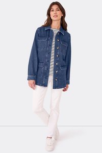 Ropa de mujer hecha en fábrica Chaquetas de moda Marca personalizada Cuello vuelto, chaqueta de mujer Chaquetas de mezclilla para mujer - Product Image 3
