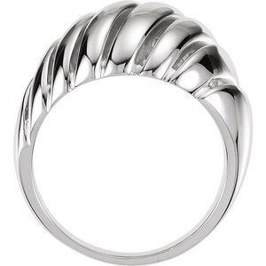 Stuller Trendy Religious <b>Dome</b> <b>Ring</b> 5206:6406P 14KW Wedding Bands for Children Geometric 6mm Width - Product Image 2