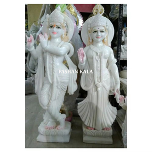 Blanco Makrana piedra Radha Krishna Jugal Jodi escultura - Product Image 1