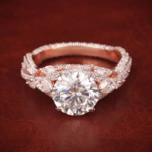 Joyería de moda de fábrica Promesa DE BODA Anillos de plata 925 Forma redonda Anillo de eternidad cultivado en laboratorio con certificado - Product Image 1