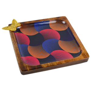 Plateau de service en bois de qualité supérieure et au meilleur prix pour la décoration de la maison, des restaurants et des hôtels, plateau avec finition polie - Product Image 4