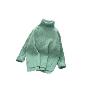 Suéter de Mujer Coreano de Otoño, Transpirable, Cuello Alto, Manga Regular, Talla Única, Borla Delantera, Flores Huecas con Cuentas, 100% Poliéster - Product Image 1