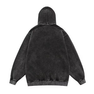 Sweat à capuche de haute qualité délavé à l'acide, épaule tombante, multi-poches, logo personnalisé sérigraphié, conception polaire décontractée pour le service d'hiver OEM - Product Image 2