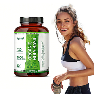 Suplemento herbario de albahaca sagrada orgánica de marca privada de alta calidad, cápsula potente antioxidante para fortalecer el sistema inmunológico - Product Image 1