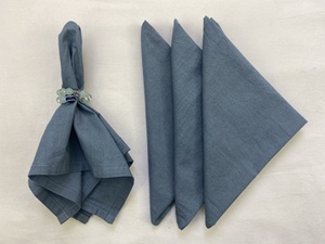 Servilletas de Algodón Premium Hechas a Mano, Ecológicas, Color Azul Sólido, Lavables, para Bodas, Fiestas, Navidad y Festivales - Product Image 6