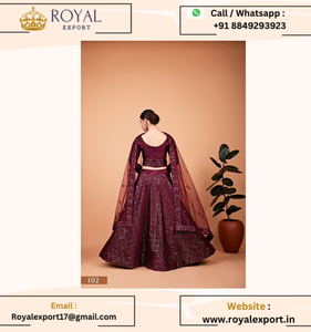 Belle collection de vêtements de mariage de créateur Tenues occasionnelles et de soirée Lehengas en soie tigré au prix de gros - Product Image 6