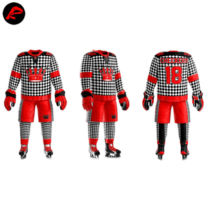 Maillot et pantalon de hockey sur glace respirants 100 % polyester de haute qualité 2023 avec impression par transfert thermique, couleur et nom d'équipe personnalisés - Product Image 6