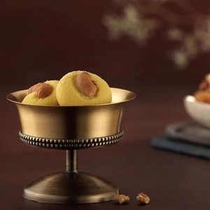 Bol à chocolat élégant en métal bol de service décoratif festif pour la présentation culturelle de cadeau de fête d'hôtel de banquet de mariage - Product Image 6