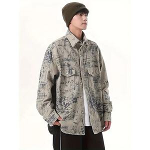 Chaqueta vaquera personalizada para hombre con bordado lavado Vintage 100% algodón Botón de cuerno Puffer para primavera Otoño Invierno - Product Image 1