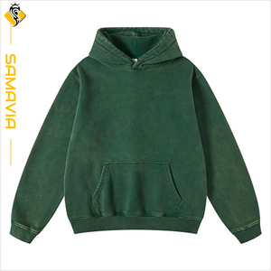Breathable Fleece hoodies men OEM Custom Pullover <b>Sweatshirt</b> Acid Wash Anti Pilling Quick Dry Embroidered Design - Product Image 1