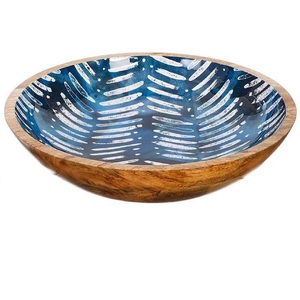 Acacia Wooden Bowl Direct Factory Supply <b>Sticker</b> Enamel Wooden Bowls for Serving Mixing Salad Soup Acacia Wooden Salad Bowl - Product Image 5