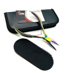 Alicates para extensiones de pelo de acero inoxidable con logotipo personalizado Arco Iris, cadena de titanio múltiple, nariz, tres agujeros, Nano Micro cuentas, logotipo personalizado - Product Image 4