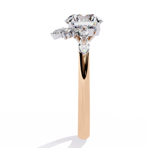 แหวนเพชร14K สุดหรูทรงกลมสวยงามแหวนทอง14K ที่ได้รับการรับรองจาก VVS VS สีขาวสีเหลืองโรสโกลด์เครื่องประดับครบรอบ - Product Image 5