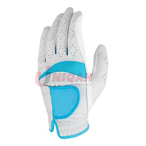 Gant de golf X-Tech gaucher Premium pour hommes Cabretta Cuir Antidérapant Respirant Design Sports Blanc/Bleu clair - Product Image 4