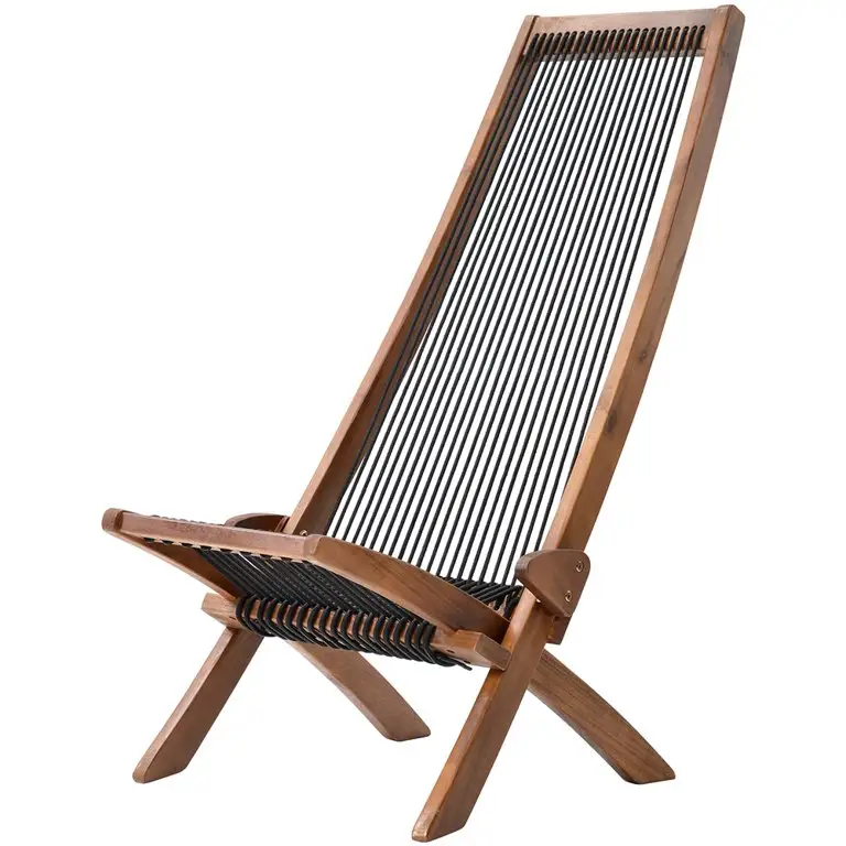 Alger Outdoor Lounge Chair Klappbarer Holz seils tuhl für Patio Garden Pool mit brauner Oberfläche