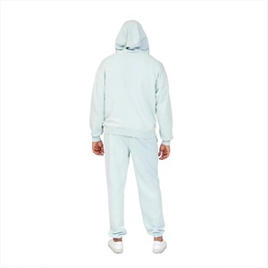 Ensemble pantalon de survêtement à capuche en coton évasé personnalisé OEM Ensemble jogging respirant de grande taille Survêtement Survêtement Hommes Impression bouffante Ourlet brut - Product Image 6