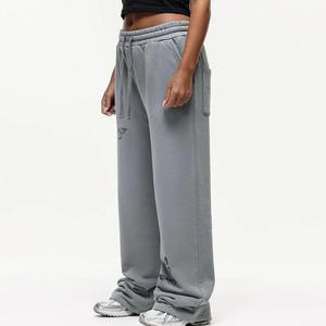 New Fashion Workout Cotton French Terry Comfortable Elastic Waistband Baggy Wide Leg <b>Women</b> Gym <b>Sweatpants</b> - Product Image 6