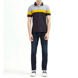 Prix de gros T-shirt polo formel à manches courtes pour hommes avec tissu tricoté anti-rétrécissement col rabattu polos OEM - Product Image 1