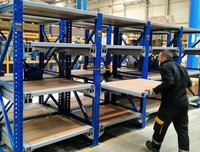 Étagère industrielle à tiroirs en acier inoxydable robuste à 4 niveaux, structure à boulons, capacité 1000 kg, pour entrepôt et rangement d'outils