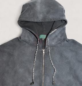 Venta al por mayor 2024 Diseño personalizado Zip-Up Sudadera con capucha de gran tamaño 100% algodón Ropa de invierno con patrón sólido en relieve Precio razonable - Product Image 3