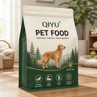 Sachet d'emballage personnalisé pour aliments pour animaux de compagnie, fond plat, pochette verticale refermable avec fermeture éclair, haute barrière, qualité alimentaire pour friandises pour chiens et chats