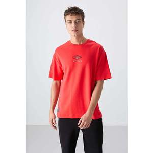 เสื้อยืดคอกลมโอเวอร์ไซส์พิมพ์ลายสำหรับผู้ชาย Tommylife Wholesale รุ่น 88325 สีดำ - FIESTA - Product Image 2