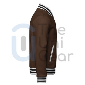 Nuevas chaquetas universitarias de cuello levantado a la moda para hombres y mujeres, ropa informal de diseño personalizado con logotipo frontal para béisbol universitario Letterman - Product Image 4