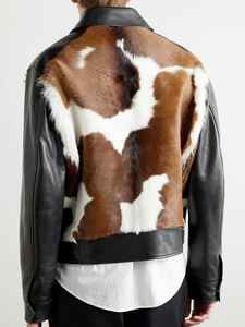 Veste en cuir de vache pour homme, vêtements, manches longues régulières, veste en cuir de vache, veste en poils de vache - Product Image 3