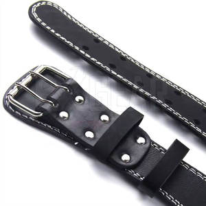 Venta al por mayor Power Fitness Belt Grueso cuero de vaca Cinturón de levantamiento de pesas Gym Power Lifting Belt - Product Image 5