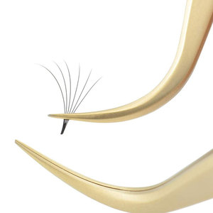 Pince à cils à pointe en fibre à 90 degrés avec logo personnalisé gratuit Pince à épiler à volume en acier inoxydable de marque privée - Product Image 4