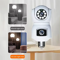 4MP double lentille ampoule caméra de sécurité extérieure sans fil WiFi IP Smart 360 PTZ suivi automatique E27 CCTV solaire