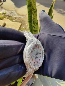 Montre-bracelet haut de gamme pour homme, style unique, diamant moissanite, acier inoxydable bicolore, glacée, hip-hop, mouvement automatique - Product Image 3