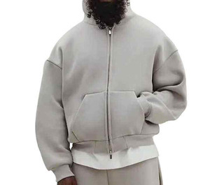Vente en gros de sweats à capuche personnalisés de haute qualité en coton avec double fermeture éclair grande taille et surdimensionnés pour hommes - Product Image 2