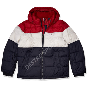 Veste légère en duvet de couleur unie avec logo personnalisé pour hommes Manteaux en duvet imperméables surdimensionnés avec fermeture à glissière chaude - Product Image 1
