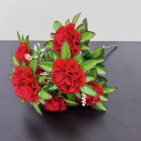 Fleurs artificielles mixtes : bouquet de lys et œillets avec bourgeons de baies pour la décoration des fêtes, cadeaux de Noël et décoration intérieure