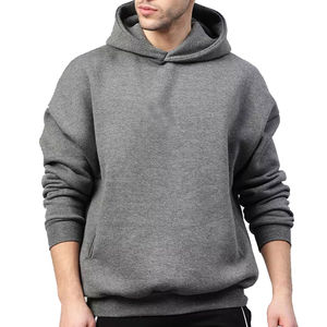Sudadera Ligera para Hombre, 100% Algodón, Estilo Urbano, Lisa, de Alta Calidad, Color Gris, Talla Grande - Product Image 5