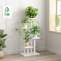 Support de Pot de plante en fer forgé créatif, support de fleur en bois multicouche de salon moderne