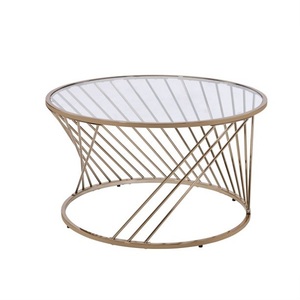 Plateau en verre moderne meubles de salon Table en argent verre trempé rond Table de centre décoratif de maison - Product Image 3