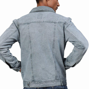 Chaqueta vaquera de invierno personalizada unisex de manga larga para hombre con letras bordadas azules enceradas capucha de lana de tela ligera bombardero informal - Product Image 2
