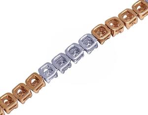 10K Gold Square Round Cut Lab Grown Diamond Tennis <b>Chain</b> Fully <b>Iced</b> Out in a Custom Hip Hop Jewelry Design - Product Image 5