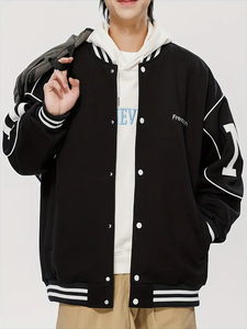 แจ็กเก็ตผ้าแคนวาสสำหรับผู้ชายเสื้อแจ็คเก็ตผ้าวูลมหาวิทยาลัยขนสัตว์ดีไซน์ปรับแต่งได้ - Product Image 2