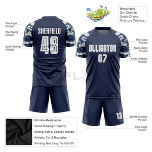 Camiseta de fútbol transpirable 100%, camiseta de fútbol de tela de poliéster, camiseta de fútbol de Club, camiseta de equipo, productos de secado rápido, logotipo personalizado - Product Image 5