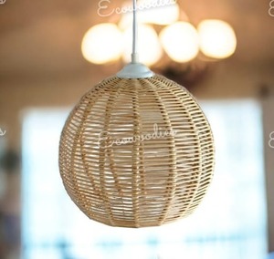 Lámpara colgante de bola tejida de ratán de caña de bambú de calidad superior, lámpara colgante de globo para comedor y sala de estar - Product Image 4