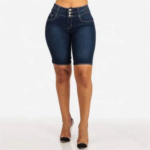 Design personnalisé femmes été taille haute jean strass décontracté ample décoloration short en jean pour quotidien jean shorts - Product Image 2