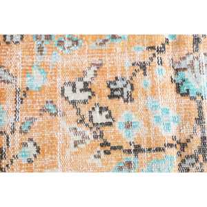 Tapis turc décoratif 2,6x6,1 pieds, tapis vintage, tapis persan en laine orange et bleu - Product Image 5