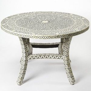 Table d'appoint en bois de haute qualité avec incrustation en os et résine Taille 14x18 pouces quantité minimale de commande 20 pièces en prix de gros Tables de luxe modernes - Product Image 4